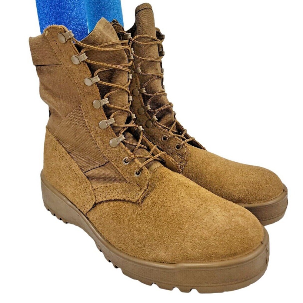 New Rocky Military Men's Coyote Brown Leather Hot Weather Combat Boots‎ 12.5 W